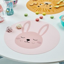 모던하우스 파티애니멀스 실리콘 원형식탁매트 토끼 KI0621008