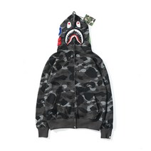 BAPE 후디 카무플라주 샤크 자켓 남여공용 스웨트셔츠