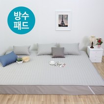 [아이닉스] 고정밴딩 순면 누빔 패밀리침대 방수패드 260 x 200(SS+Q), 색상:그레이 방수패드