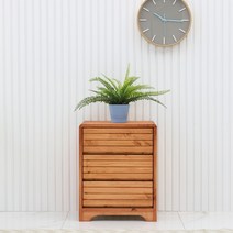 [로쏘] 루바 오크 원목 협탁 삼서랍, 색상:오크