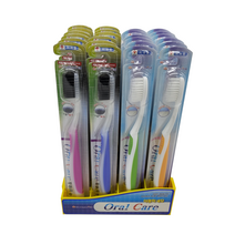 오랄케어 대나무 숯 이중미세모 칫솔 랜덤발송, 24개, 1개입