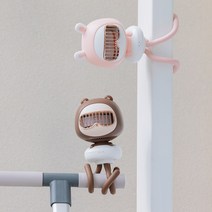 리온맥스 꼬미토미 휴대용 유모차 선풍기 탁상용 캠핑용, 브라운꼬미, 1개