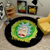 릭앤모티 특이한 캐릭터 러그 미끄럼방지 처리 굿즈 장식 자취템