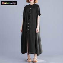 퀸앤조이 미녀77 모르빈 셔링 반팔 셔츠 롱원피스***판매자 SSK무역***