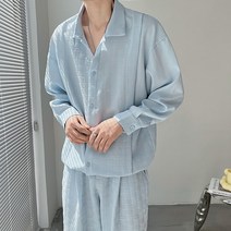 여름긴팔와이셔츠 2022 산들바람 고퀄리티 지사무늬 와이드 루즈핏 오버핏 CY12P70 통제함 108 4996486278