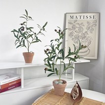 올리브 나무 조화 화분 인조화분 인테리어, 올리브 Tree (M), 1개
