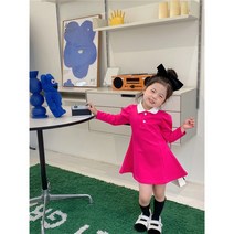 찐분홍 퍼프 PK 플레어 원피스 아동 여아 키즈 유아 가을 원피스 자매룩 등원룩 유치원룩 여자아동복 여자아이옷