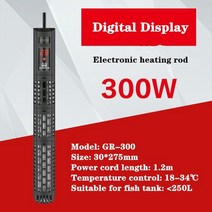 돼지꼬리히터 열선 온수 히터 물고기 탱크 LCD 디지털 디스플레이 가열 막대 수족관 잠수정 자동 온도 조절기 컨트롤러, [04] Style 4