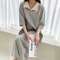 [에이브랜드] 무조건 소장각 넘넘 예쁜 카라 반팔 롱원피스