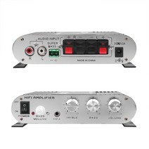 자동차 채널 앰프 Lvpin LP-838 Hi-Fi 2.1 스테레오 서브 우퍼 오디오베이스 스피커 부스터 차량용 DVD 플, 02 은