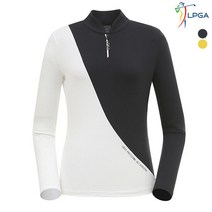 [LPGA골프웨어] 여성 스윙라인 배색 반짚업 티셔츠(L191TL510P)