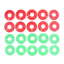 20x 내구성 의류 랙 사이즈 디바이더 라운드 행거 디바이더 액세서리, 9x3.5cm, 플라스틱, 레드+그린