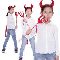 고급 악마 소품 3종 머리띠 스팡클 천사봉 변장 분장, 단품