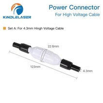 킨들레이저 고전압 CO2 레이저 튜브용 고전압 케이블용 레이저 전원 커넥터 적응, 4.2mm를 설정