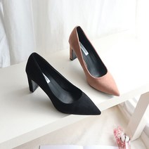 스웨이드 스켈레토힐 8.5cm 하이힐 스퀘어굽 빅사이즈 05032378EA