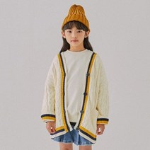 인디고키즈 겨울 @@ 컬러배색 케이블 가디건 IKCK22W01 (안양점)