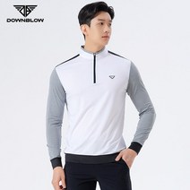 다운블로우 남성 봄 여름 골프웨어 배색 긴팔 티셔츠, 상세페이지 참조, 화이트_M(95)