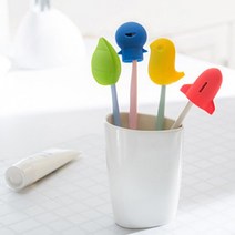 달자샵 1+1 위생적 실리콘 칫솔캡 귀여운 캐릭터 칫솔머리 커버 마개, 초록, 1Pcs+1Pcs