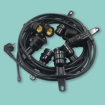 블랙 캠핑 줄조명 오징어등 파티라이트 카페 인테리어_10M 11M 3구 4구 5구 10구 15구 20구, 10M 5구, 전구미포함