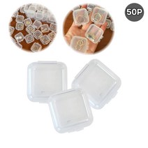 미니 투명 포장용기 작은소품통 대량 50P 귀마개 귀걸이 악세사리 사각 케이스, ◐본제품50P★⊙