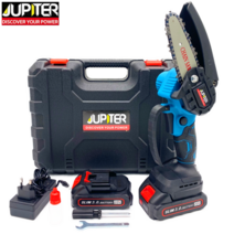 주피터 충전 미니 체인톱 한손 충전식전기톱 전동톱 나무 풀세트, 02.주피터 4인치 베터리 2개(슬림) 세트
