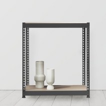 스피드랙 철제선반 조립식 앵글 2단 1200 x 400 x 1500, 블랙, 12mm 강화 MDF 보드