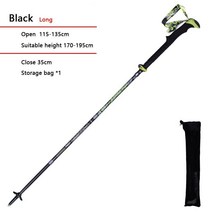 5섹션 칸느 트레킹 폴 하이킹 노르딕 워킹 스틱 탄소 섬유 접이식 액세서리 스키 Baston 1PCS, 03 Black Long