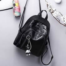 홍대언니 앞 포켓 키링 레더 캐주얼 백팩 가방 IS720