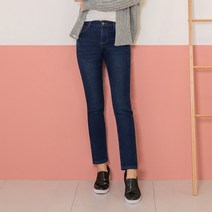 클로니아 허리밴드 진청워싱 스크레치 본딩기모 일자진 EC2W61