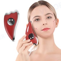 VEGOEVER 리프팅기 페이스 갈바닉 이온 마사지기 열감케어 진동케어 붓기 제거 USB충전, 레드, KD817