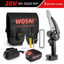 [해외]WOSAI 20V MT-시리즈 6 인치 브러시리스 체인 톱 무선 미니 핸드 헬드 가지 치기 톱 휴대용 목공 전기 톱 절단 도구, 협동사, 20V WS-DSJ20-B1P