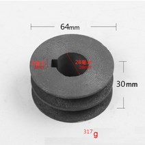 벨트풀리 타이밍벨트 A타입 V-벨트 풀리 더블 슬롯 모터 재료 주철 직경 50mm-100 전동 공구 액세서리, 04 64x30mm