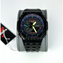 카시오 G-Shock CasioOak Virtual Rainbow 블랙 시계 GA2100RGB-1A 태그 포함 새 제품