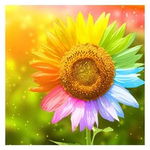 대진 보석십자수 40X80 50X40 사이즈 대형 금전운 보석 십자수, new, 44 무지개 해바라기 40x50