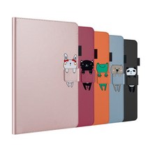 갤럭시탭S6라이트 S5e 탭A A6 A7 A8 심플 캐릭터 스탠드 펜슬롯 가죽 플립 태블릿 케이스, stc063 블루