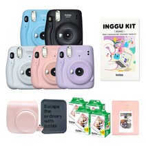 인스탁스 미니11 폴라로이드+전용가방+필름80장+틴케이스+마카롱2단앨, 1개, 스카이블루
