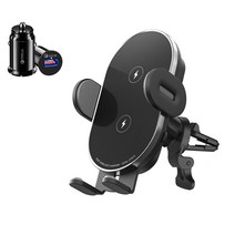 PYHO 차량용무선충전거치대 자동센서기능 X1Pro+고속충전시거잭 z 플립3, 블랙(전력15W)