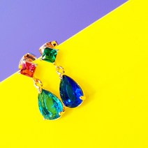 [accessorieschef] 영롱한 물방울 귀걸이 (3col) 스톤 무니켈
