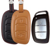 더조은셀러 포터2 일렉트릭 포터 EV 키홀더 키케이스 스마트키 가죽 현대 케이스 2버튼 Key-64, 블랙