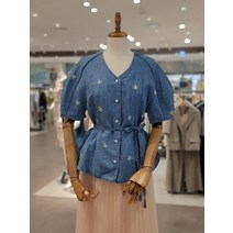 써스데이아일랜드 볼륨 소매 자수 블라우스 T224MBL256W(2118534)