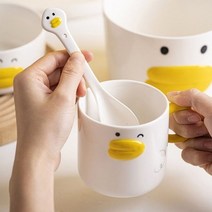 키친몰링 덕오리 도자기 티스푼 숟가락 1p, 단품