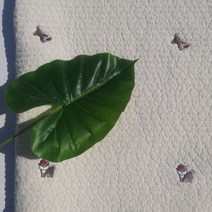 무형광 14mm 줄누빔 원단 시바견 자수 디자인 (60수 명품 고급 누빔천 면 누비원단)