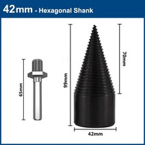 XCAN-1 개 32mm/42mm HSS 장작 스플리터 드릴 비트 원형/육각/삼각형 생크 목재 콘 목공 도구, [07] 42mm Hex Shank