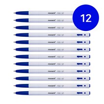 모나미 153 볼펜 / 12개묶음상품 3개묶음상품 / 블랙 블루 레드 / 0.5mm 0.7mm 1.0mm/ 유성볼펜 모나미볼펜153 모나미볼펜 필기감이좋은볼펜, 블루_12개묶음상품