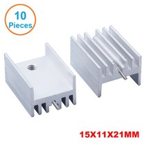 컴퓨터PC 10 개/몫 블랙 알루미늄 21x15x11mm 220 TO220 방열판 라디에이터 MOS7805 Triode 트랜지스터 쿨러 IC 칩 방산, 01 21x15x10mm