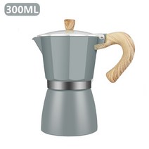 모카포트인덕션 빈티지 나무 손잡이 에스프레소 메이커 모카 포트 클래식 이탈리아 및 쿠바 카페 양조용 도, 09 300ml lake blue