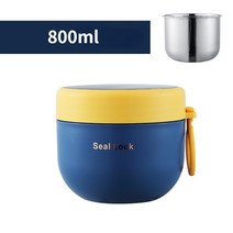 일회용도시락 710ML 스테인레스 스틸 도시락 마시는 컵 숟가락 음식 열 항아리 절연 수프 보온병 용기, [14] Blue 800ml