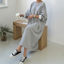 여성용 빅사이즈 오버핏 커버 박시 롱 원피스