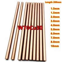 W70Cu30 1/2/3/4/5/6/7/8/10mm 직경 텅스텐 구리 막대 합금 좋은 전기 스파크 길이 200mm 넣어, 02 1.5mm