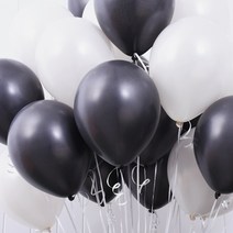 (주)파티해 천장장식 펄풍선(헬륨효과)세트-블랙&화이트